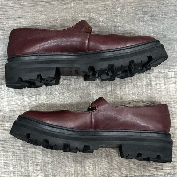 Madewell-“Freya” Chunky Lugsole Mary Janes in Dark Cabernet, Size 7 1/2, GUC - Picture 5 of 15